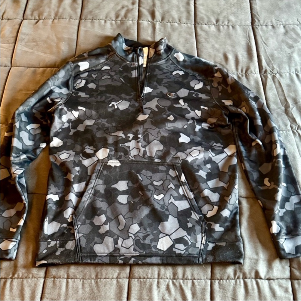 Champion Duofold Black and Gray Quarter Zip Pullover 🔥
